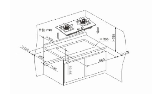 AKC61S931燃气灶外观尺寸 开孔尺寸