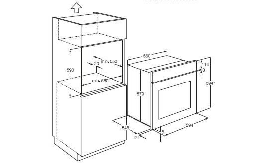AEG烤箱BE3003001M外观 安装尺寸